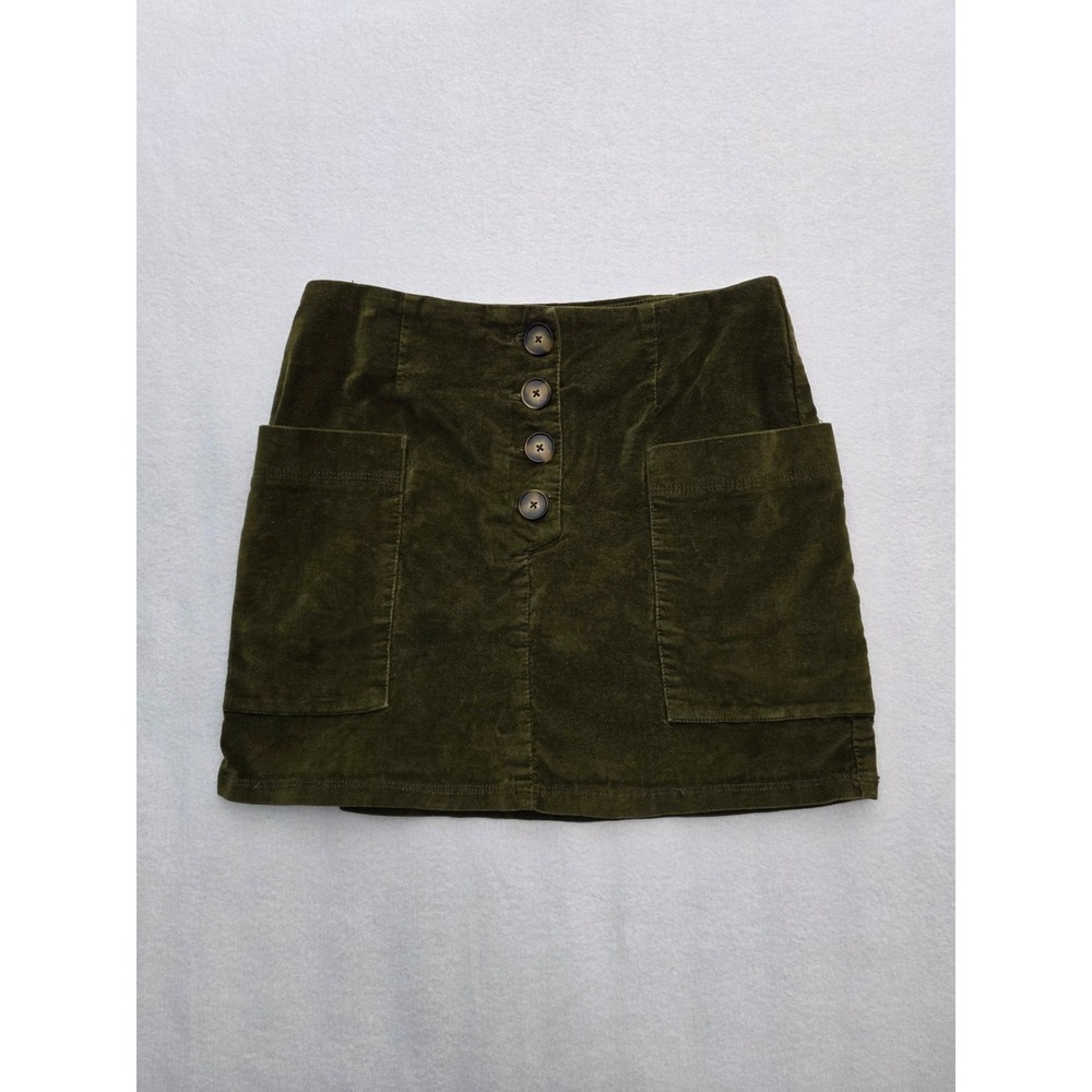 BDG Urban Outfitters Corduroy Mini Skirt Small Olive Green Cotton Utility Boho